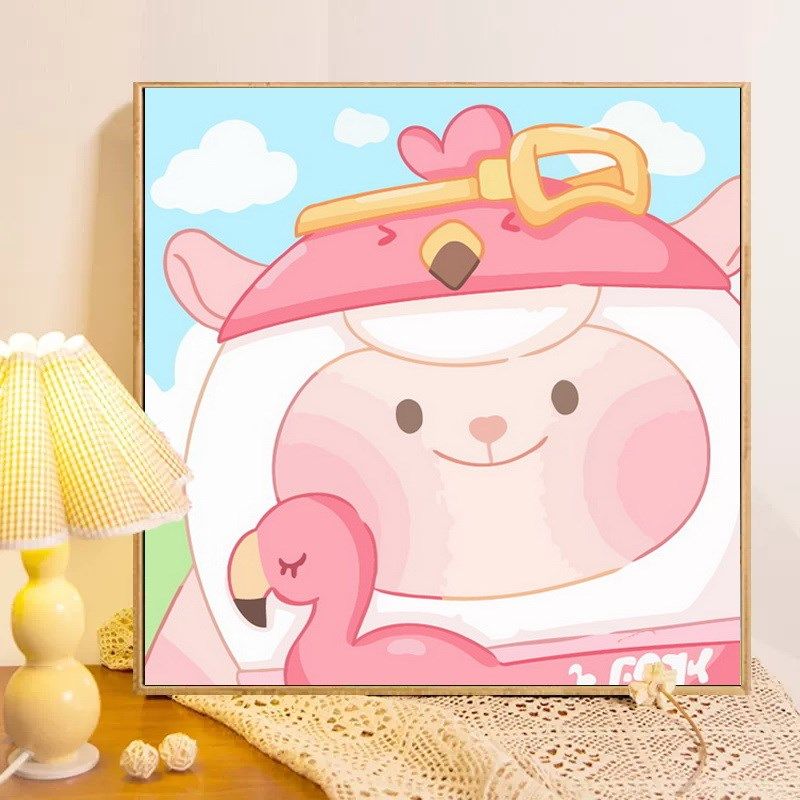 蛋仔派对新款dondon羊数字油画di手工涂色涂鸦装饰油彩画,淘宝优惠券,粉丝福利购,淘宝优惠卷