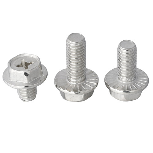 M4M5M6M8mm 304不锈钢十字法兰螺丝外六角法兰面螺栓防松防滑螺钉 - 图1