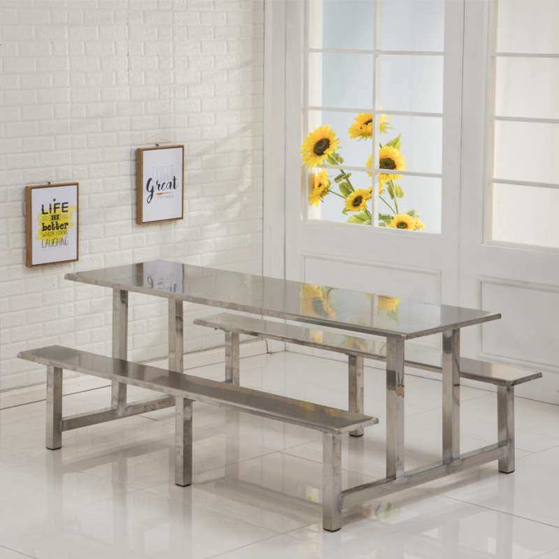 食堂餐桌椅不锈钢餐桌椅学校学生员工4-8人连体快餐桌椅饭堂餐桌,淘宝优惠券,粉丝福利购,淘宝优惠卷