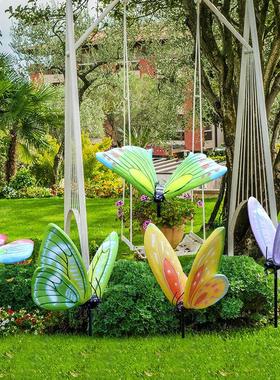 仿真发光蝴蝶幼儿园摆件户外园林景观雕塑动物公园林活动夜景装饰