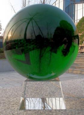 绿色水晶球摆件圆球绿水晶玄关客饰品办公桌创意摆件珍高档藏饰品