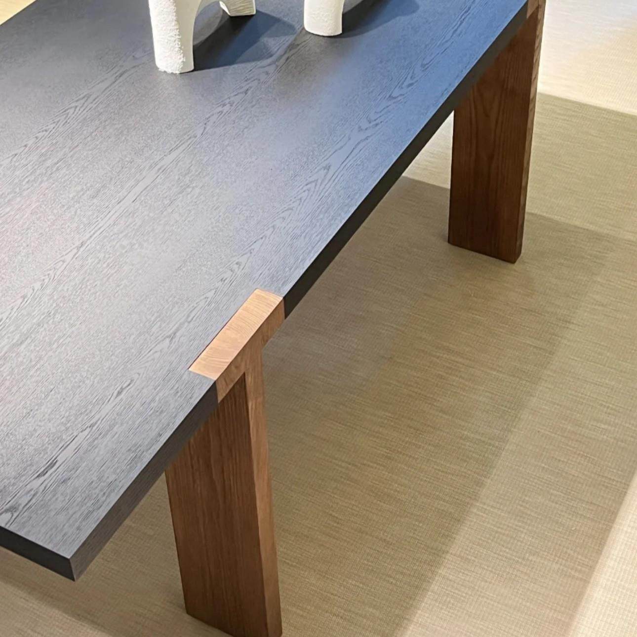 北欧轻奢实木餐桌中古设计师简约侘寂风办公桌长桌洽谈工作台书桌,淘宝优惠券,粉丝福利购,淘宝优惠卷