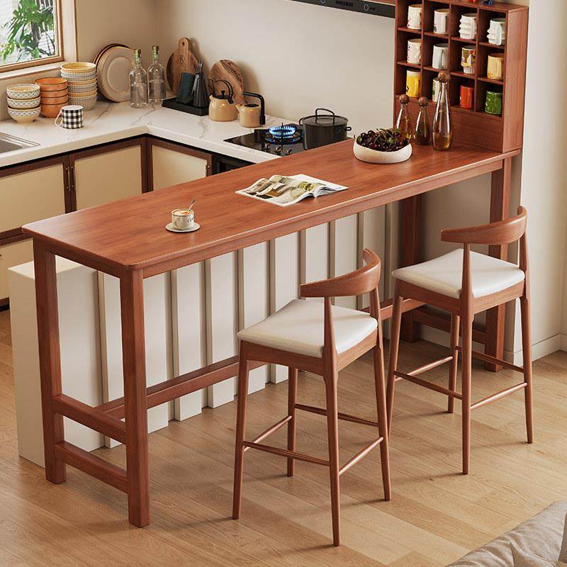 实木吧台桌家用高脚桌客厅隔间长条窄桌阳台简约休闲 靠墙桌椅组,淘宝优惠券,粉丝福利购,淘宝优惠卷