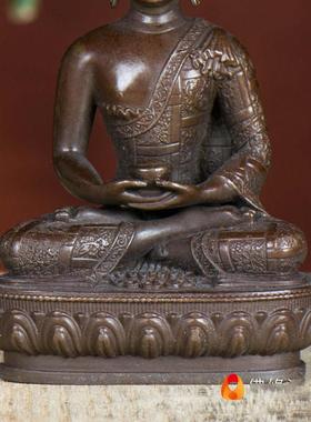 阿弥陀佛 三世佛家用佛前台湾室内桌面铜仿古3寸随身佛小铜像