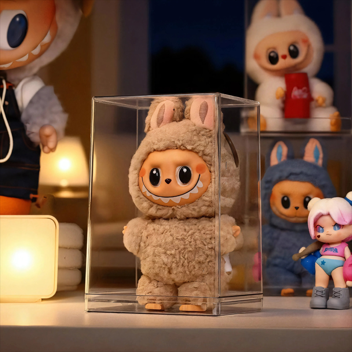 labubu透明防尘展示盒适用泡泡玛特拉布布手办盲盒独立收纳展示架,淘宝优惠券,粉丝福利购,淘宝优惠卷