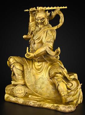 黄铜王灵官神像摆件护法神将太乙雷声应化天尊门神铜像大号灵官爷