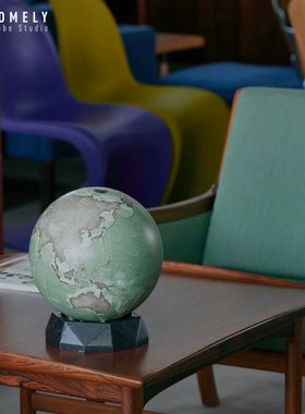 大理石底座】宏微地球仪25cm轻奢手工摆件书房客厅玄关开业贺礼品