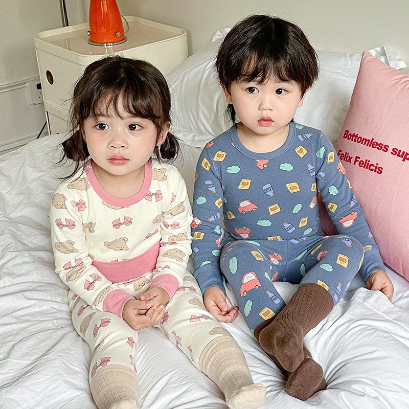 儿童秋衣套装高腰婴儿磨毛护肚内衣秋冬男童纯棉毛衫女宝宝线衣裤,淘宝优惠券,粉丝福利购,淘宝优惠卷