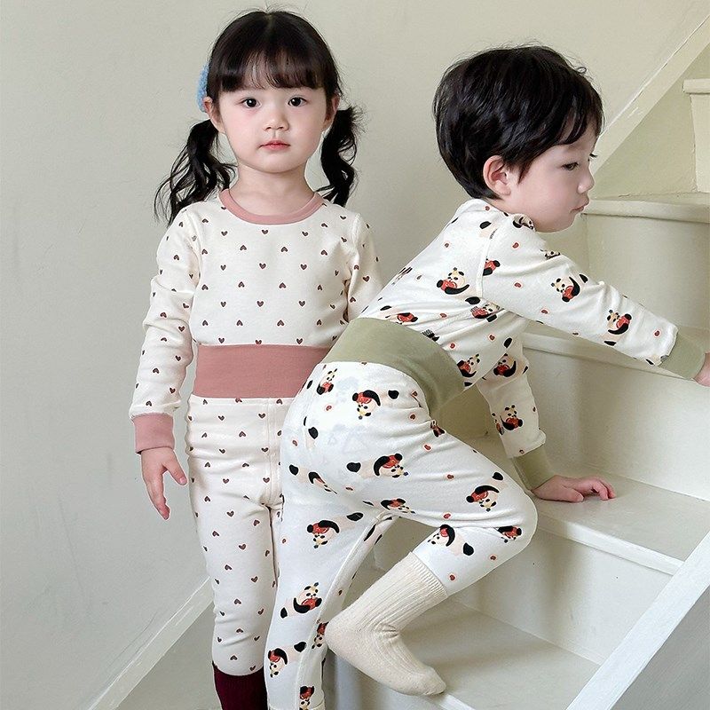 儿童秋衣套装高腰婴儿磨毛护肚内衣秋冬男童纯棉毛衫女宝宝线衣裤,淘宝优惠券,粉丝福利购,淘宝优惠卷