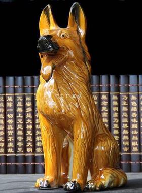 0狼狗陶瓷狗工艺品礼品客厅桌面装饰品家居办公桌面摆件