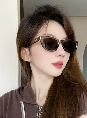 欧美复古辣妹造型太阳眼镜女2025新款墨绿色气质款墨镜高级感个性