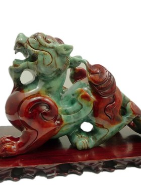 岫玉貔貅一对摆件招财客厅办公室装饰品摆设店铺大号皮丘开业礼物