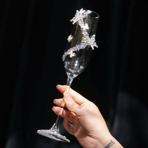 碎钻敬酒杯diy材料包高脚香槟杯氛围感备婚婚礼布置闺蜜结婚礼物 - 图1