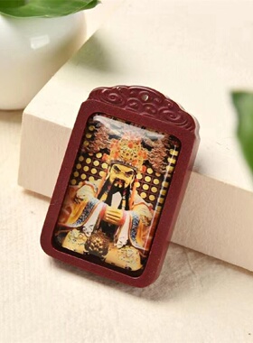 朱砂龙五爷唐卡吊坠紫金砂本命年牌子六字真言佛珠挂件莲花心经