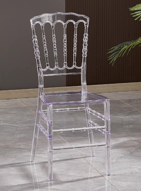 酒店宴会厅亚克力透明水晶椅婚庆礼堂户外白色竹节椅晶透明椅道具