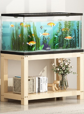 鱼缸底柜鱼缸柜子实木底座鱼缸架水族箱架子鱼缸桌子实木鱼缸韝豈