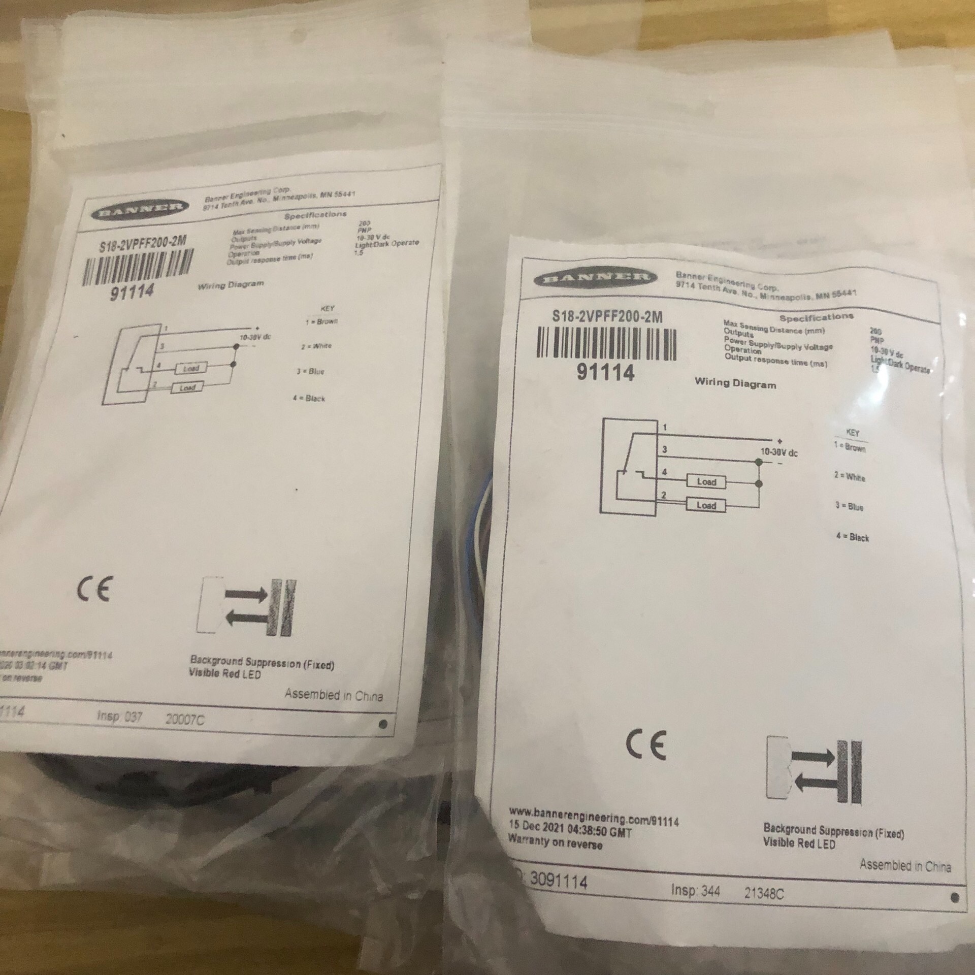 全新美国邦纳S18-2VPFF200-2M订货号91114实 - 图0