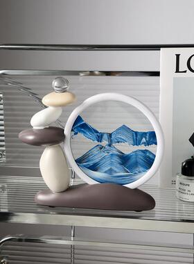 时来运转沙漏流沙画玄关桌面树脂摆件家居客厅酒柜电视柜装饰品