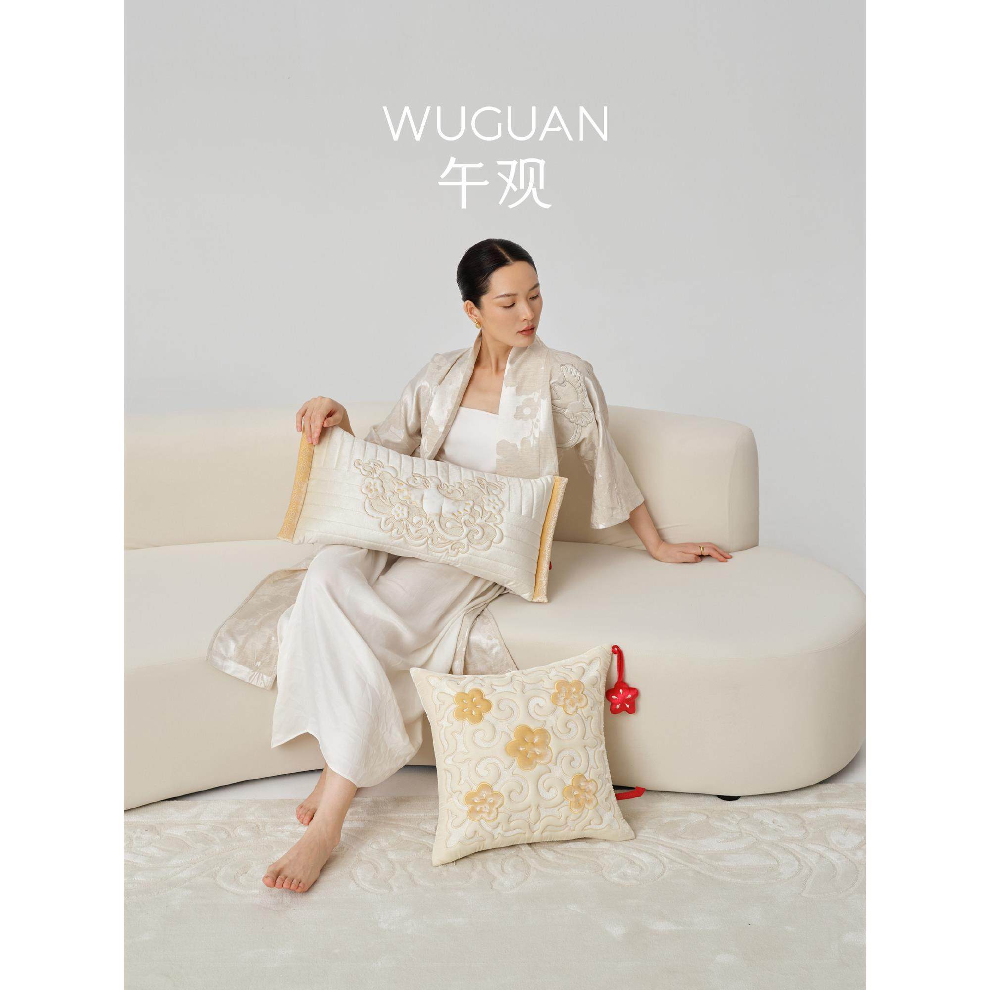 午观『琮秋』抱枕客厅沙发腰枕套新中式家居高级感床头休息靠背垫,淘宝优惠券,粉丝福利购,淘宝优惠卷