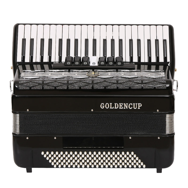金杯手风琴60/96/120贝斯初学成人手风琴乐器三四排簧手风琴 - 图2
