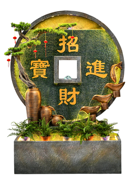 大型水幕墙摆件别墅庭院屏风养鱼池流水喷泉循环水系景观