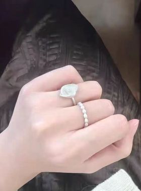 喷泉花园复古浮雕开口戒指浪漫花园轻奢高级感气质百搭时尚指环