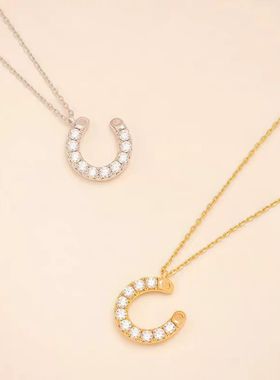 生肖马蹄扣闪耀锁骨链女轻奢质感小巧精致优雅高级气质时尚项链