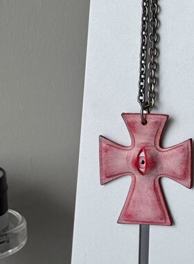 眼睛十字架大吊坠毛衣项链潮流复古百搭小众设计独特高级感吊坠