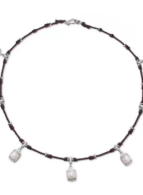 小众独特设计珍珠吊坠项链女编织绳轻奢高级感精致时尚百搭颈链