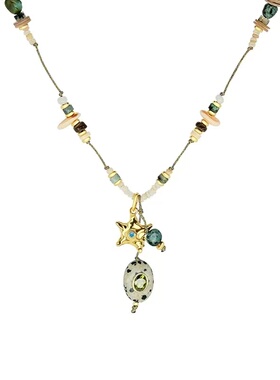 波西米亚项链海岛度假风编织串珠时尚百搭高级感简约个性潮流饰品