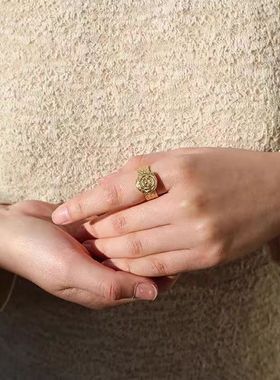 海螺金色开口戒指法式复古小众轻奢简约气质高级感日常百搭女款