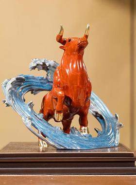 朱炳仁铜 奔牛不息摆件办公室桌面客厅玄关铜牛装饰乔迁礼物