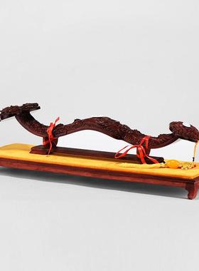 小叶紫檀如意摆件九龙戏珠实木质雕刻客厅玄关红木工艺品乔迁礼品