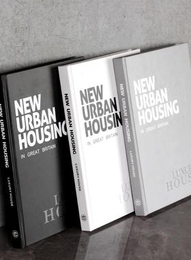 北欧极简可打开翻页装饰书样板间软装仿真书现代简约英文假书摆件