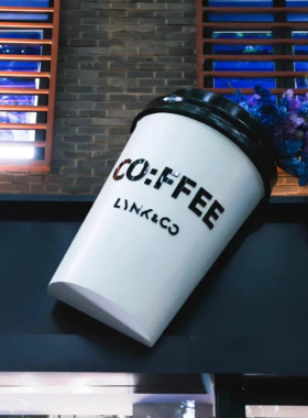 仿真奶茶杯模型玻璃钢雕塑咖啡杯冷饮店装饰发光酒瓶定制ip大摆件