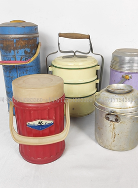 民俗老物件老式保温桶饭盒怀旧棒冰桶多层提盒复古装饰道具摆件