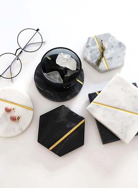 侘寂风高级感摄影道具天然石材黄洞石杯垫香氛香薰蜡烛大理石托盘