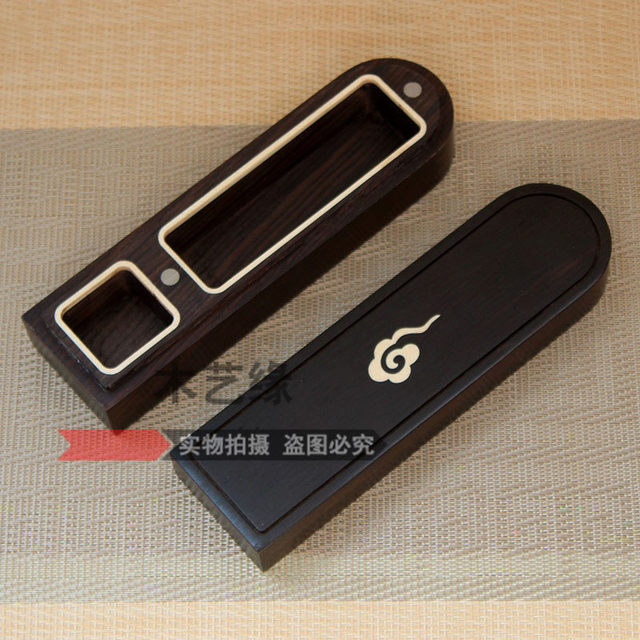 High-end whole wood trough mahogany seal and purple sandalwood solid wood private seal box with ink lattice portable seal storage box