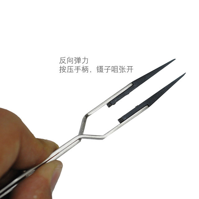 ESD-259X replaceable head anti-static straight pointed head pointed mouth tweezers stainless steel reverse fixture electronic repair tool