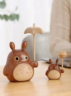 龙猫实木摆件送女友男生桌面摆件儿童节礼物送小朋友仪式感创意
