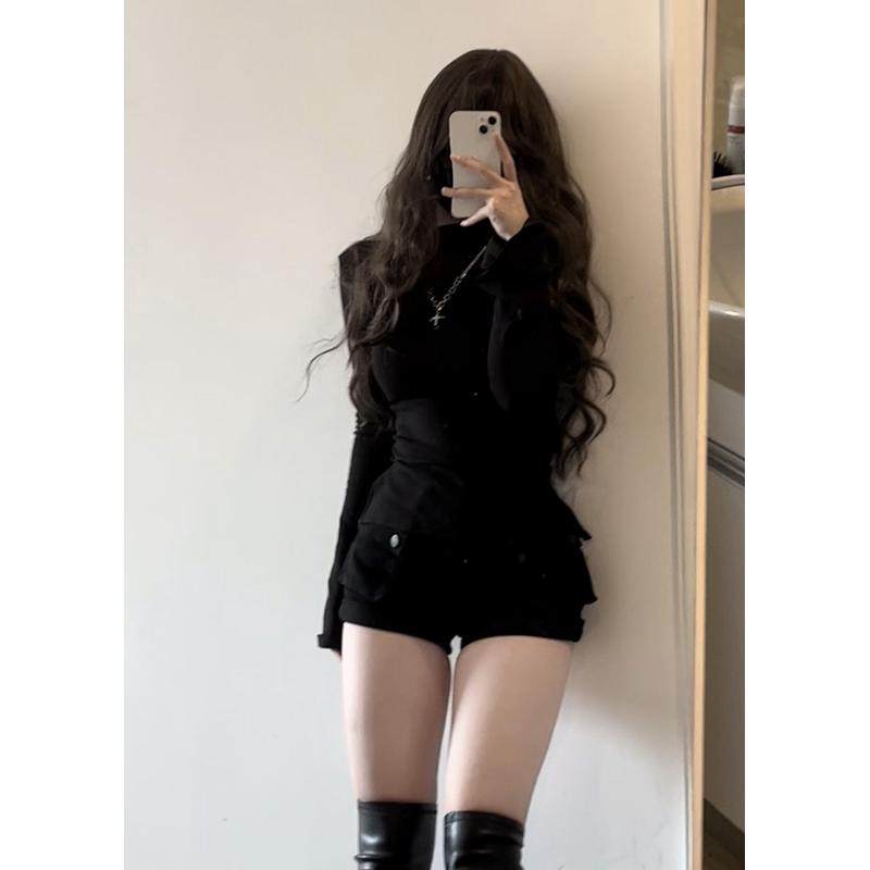 荔枝爱睡觉秋冬美式「街头酷女孩」半高领喇叭袖套装,淘宝优惠券,粉丝福利购,淘宝优惠卷