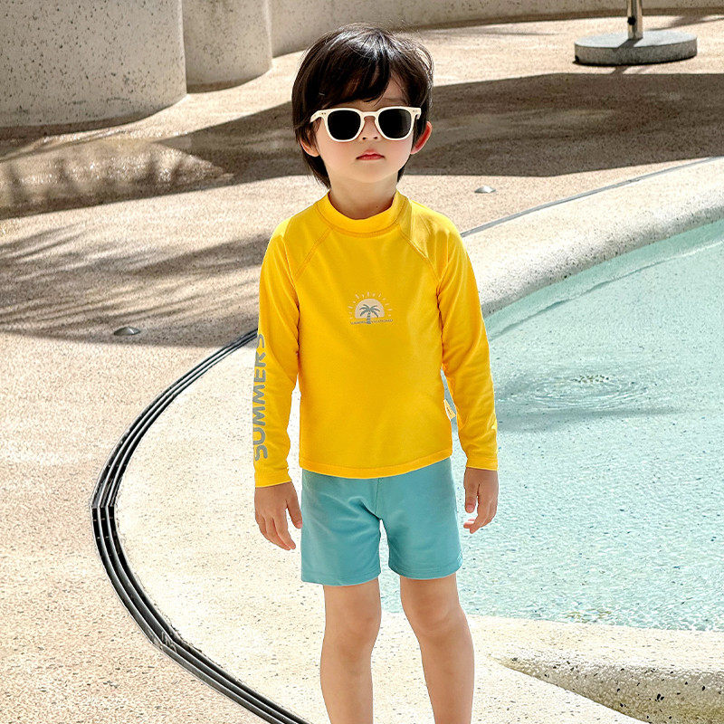 儿童泳衣男童游泳衣夏季分体泳装长袖2025新款男孩泳裤套装潜水服,淘宝优惠券,粉丝福利购,淘宝优惠卷