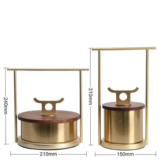 New Chinese-style metallic carrying box ornament model room study living room soft decoration Chinese style Huipai storage decorative box