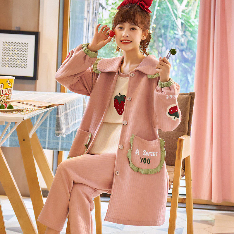 月子服三件套秋冬季纯棉产后空气棉加厚哺乳春秋产妇喂奶孕妇睡衣,淘宝优惠券,粉丝福利购,淘宝优惠卷