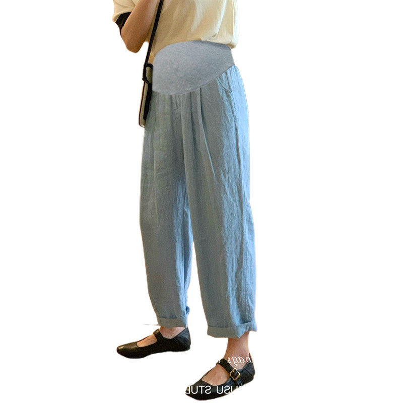 孕妇奶奶九分春秋季新款外穿托腹宽松休闲粉色萝卜裤,淘宝优惠券,粉丝福利购,淘宝优惠卷