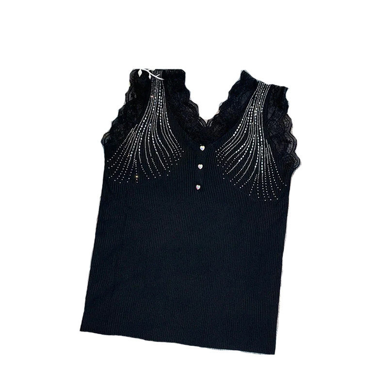 春夏百搭显瘦重工镶钻冰爽丝女蕾丝拼接内搭打底,淘宝优惠券,粉丝福利购,淘宝优惠卷