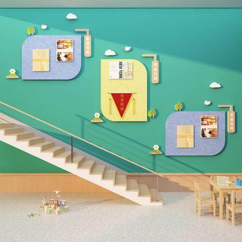 幼儿园环创教室装饰班级文化墙贴纸毛毡板公告栏大厅展示照片墙面,淘宝优惠券,粉丝福利购,淘宝优惠卷