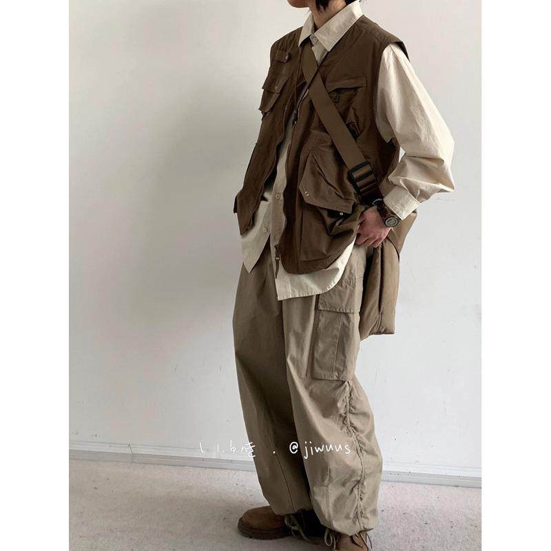 春秋日系多口袋宽松工装马甲男女生阿美咔叽露营机能战术外搭,淘宝优惠券,粉丝福利购,淘宝优惠卷