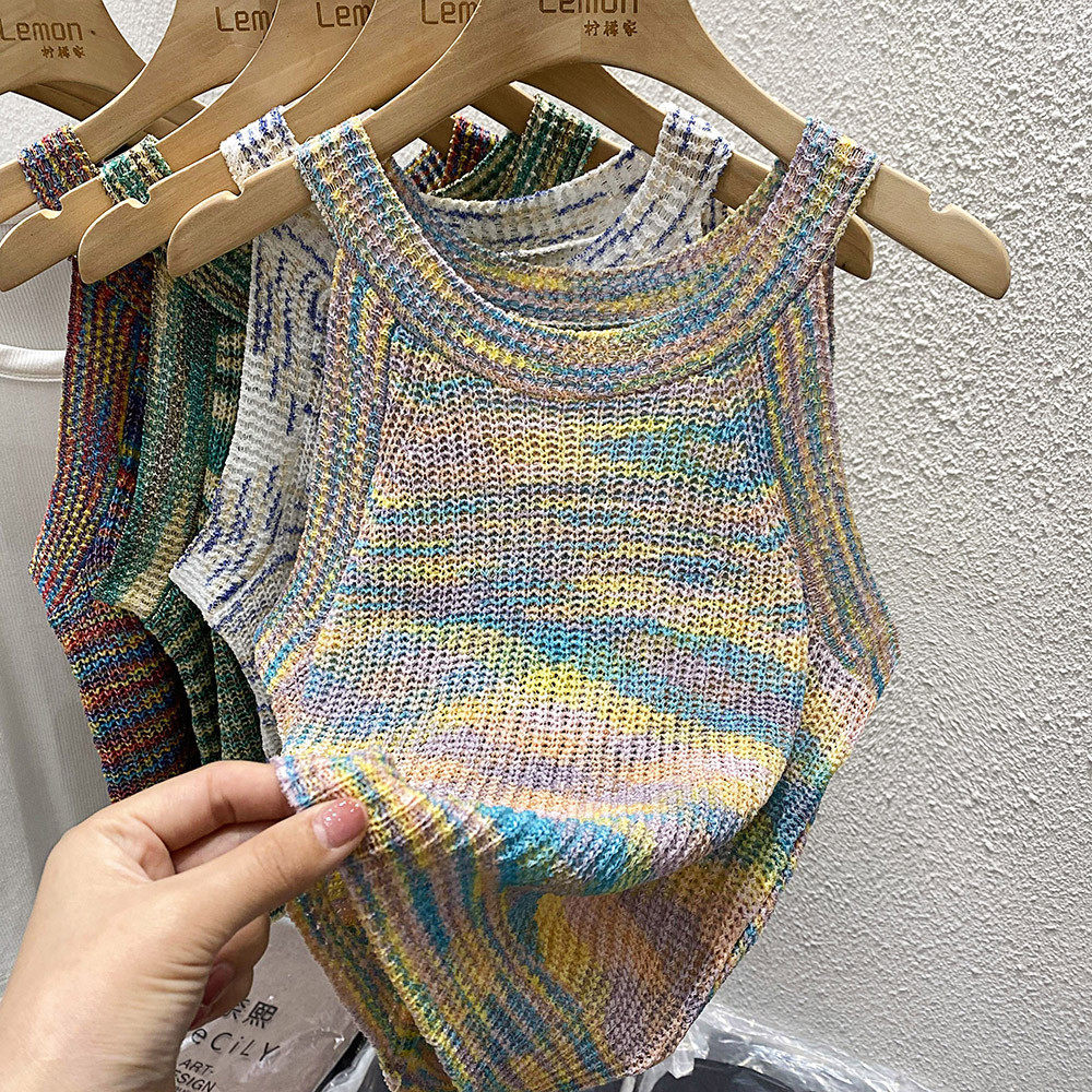 2024条纹女夏季外穿辣妹内搭短款无袖打底衫挂脖,淘宝优惠券,粉丝福利购,淘宝优惠卷