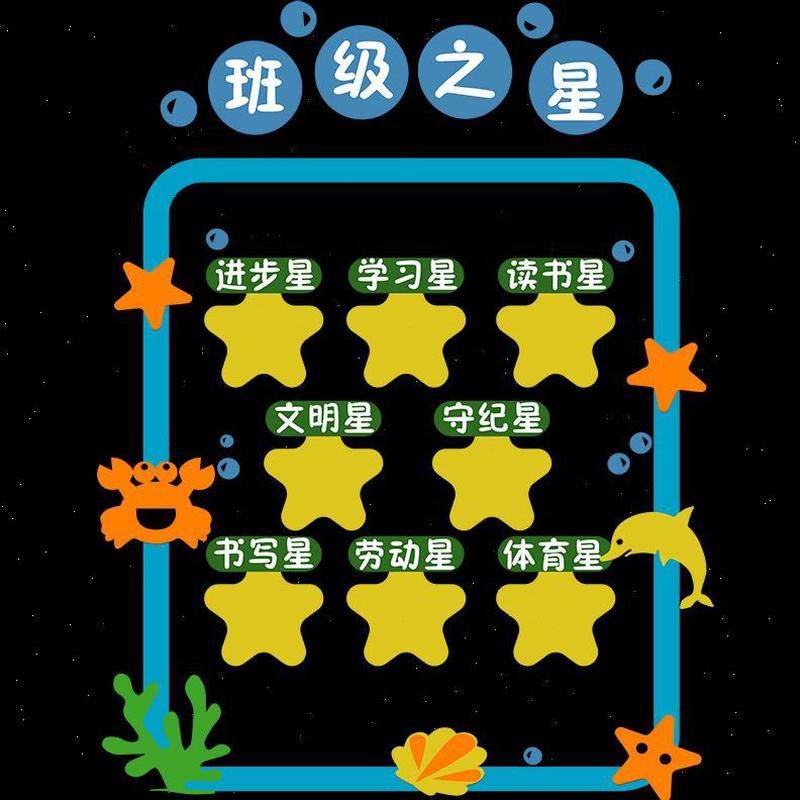 文化班级之星评比栏装饰幼儿园小学墙贴纸教室黑板布置建设创报环,淘宝优惠券,粉丝福利购,淘宝优惠卷
